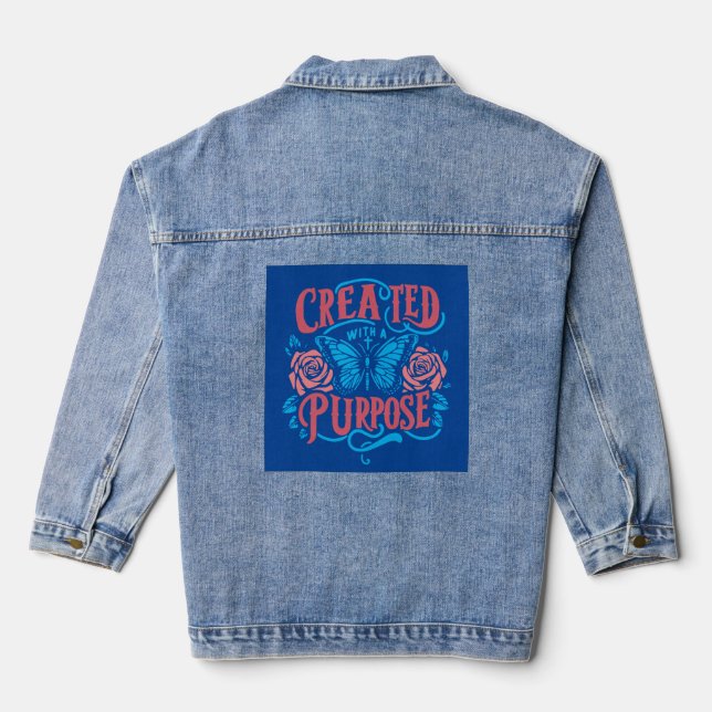 Veste En Jean "Créé avec un objectif" Threads intentionnels (Verso)