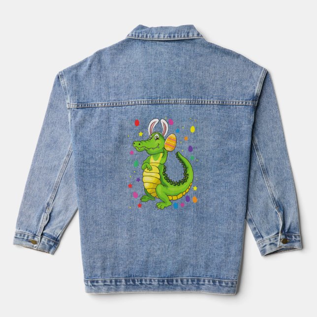 Veste En Jean Crocodile Avec Des Oreilles De Lapin Drôle Chasse  (Verso)