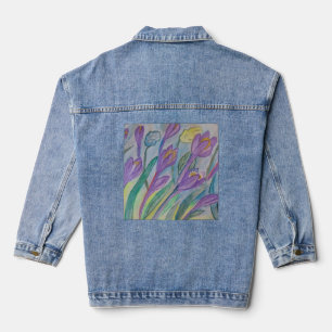 Veste En Jean Crocus de printemps Abstrait