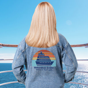 Veste En Jean Croisière Personnalisée Cute Bateau Sunset Girp Vo