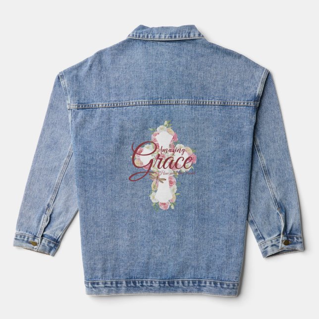 Veste En Jean Croix florale Amazing Grace (Verso)