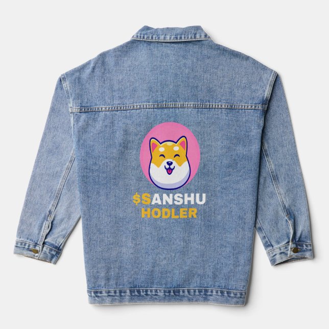 Veste En Jean Cryptomonnaie Sanshu Hodler Sanshu Inu Coin Crypto (Verso)