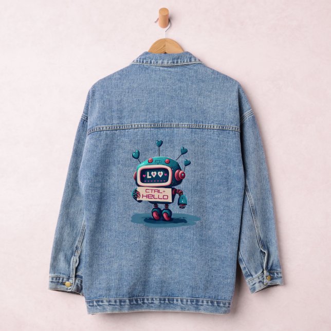 Veste En Jean CTRL+ HELLO Denim Delim : Joli robot (Hangar)