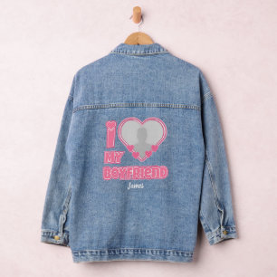 Veste En Jean Custom I Love My Boyfriend - Ajouter photo et nom