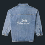 Veste En Jean Customisé Classique Élégant Moderne Juste Marié.<br><div class="desc">Customisé Classic Élégant Design Moderne monogramme Mariage minimal Juste Marry veste.</div>