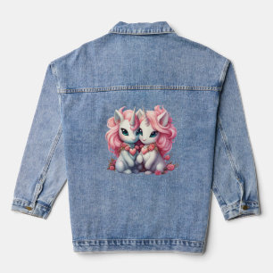 Veste En Jean Cute Baby Unicorns Cpuple pour le cadeau de la Sai