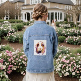 Veste En Jean Cute Basset Hound Dog Face Head