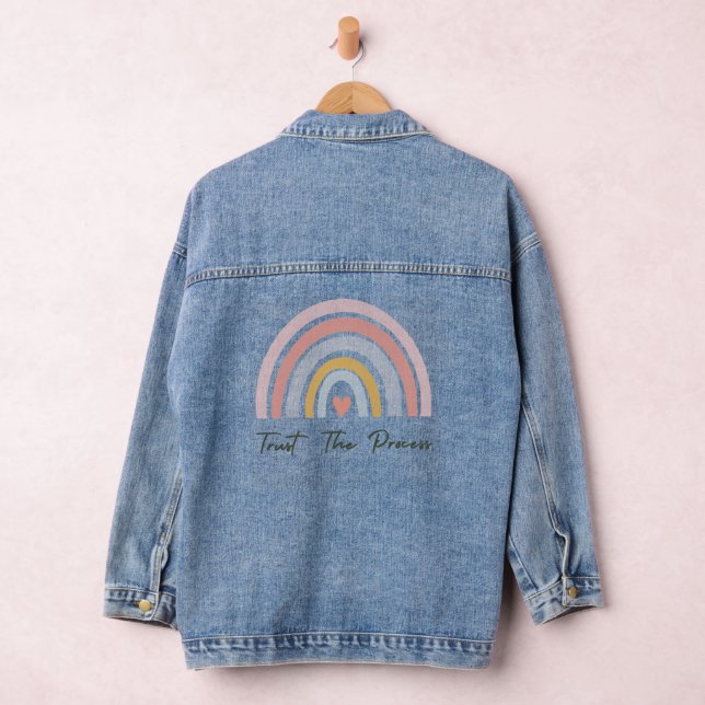 Veste En Jean Cute Boho Pastel Rainbow Faire confiance au proces (Hangar)