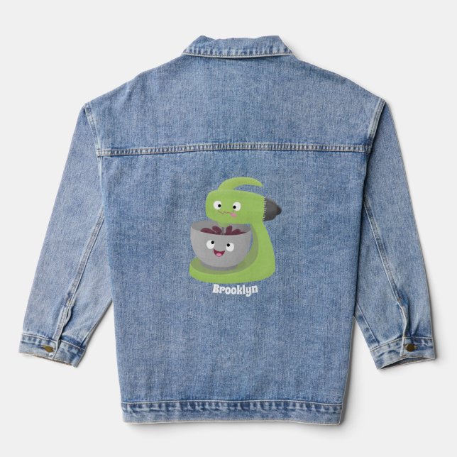 Veste En Jean Cute cake mixer cuisine appareil dessin animé (Verso)