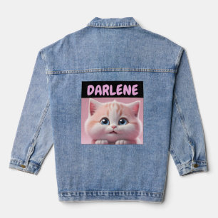 Veste En Jean CUTE CAT PERSONNALISÉ Denim Jean Veste