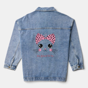 Veste En Jean Cute de texte personnalisée Kitten