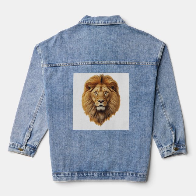 Veste En Jean Cute Lion Face Kids Short Sleeve T-Shirt – Fun Tee (Verso)