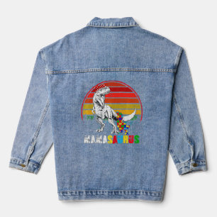 Veste En Jean Cute Mamasaurus T rex Dinosaur Mama Autisme