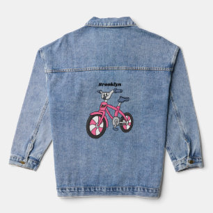 Veste En Jean Cute pink kids bicycle cartoon illustration