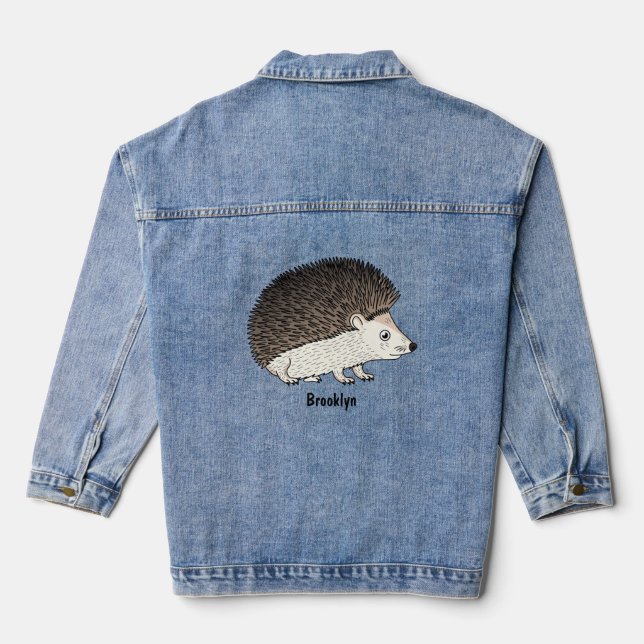 Veste En Jean Cute prickly hedgehog cartoon (Verso)