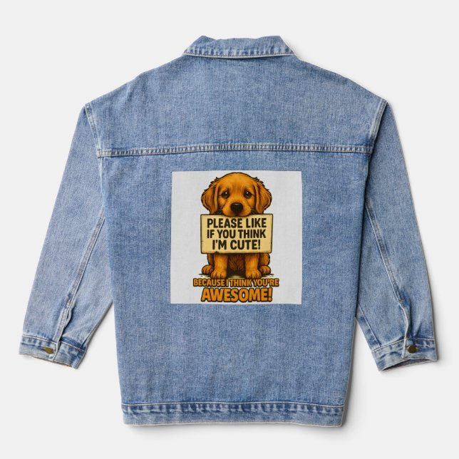 Veste En Jean Cute Puppy, Funny Dog Lover Quote (Verso)