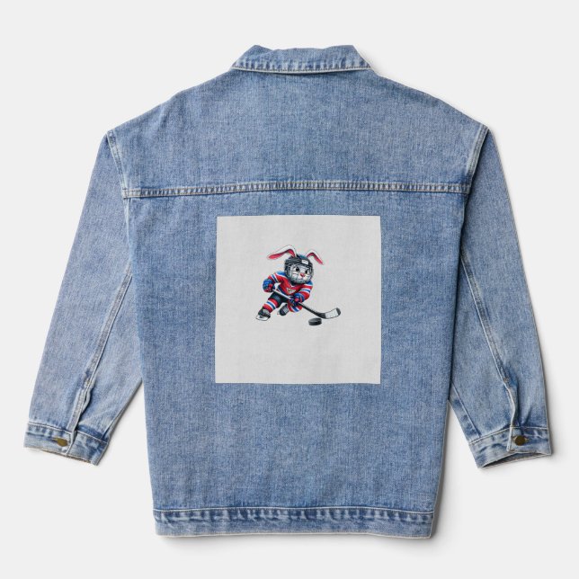 Veste En Jean Cute Rabbit Boys Kids Men T-Shirt (Verso)