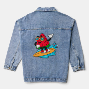 Veste En Jean Cute retro watermelon surf