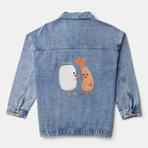 Veste En Jean Cute sushi riz crevettes amis dessin animé
