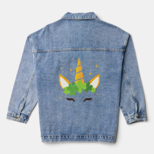 Veste En Jean Cute Unicorne visage St patrick filles enfants