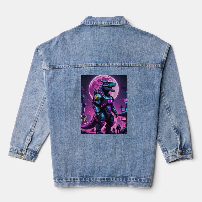 Veste En Jean Cyberpunk Mecha Dino Moonlight Tee (Verso)