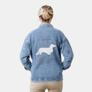 Veste En Jean Dachshund Poil Long - Silhouette 2