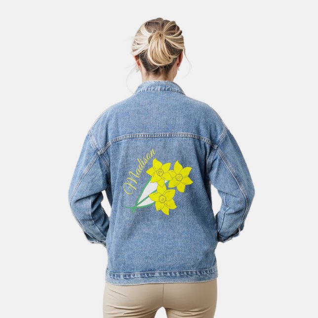 Veste En Jean Daffodiles Jaunes Fleurs de printemps Bunch Floral (Modèle)