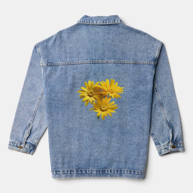 Veste En Jean Daisy Floral Jaune Joyeux (Verso)