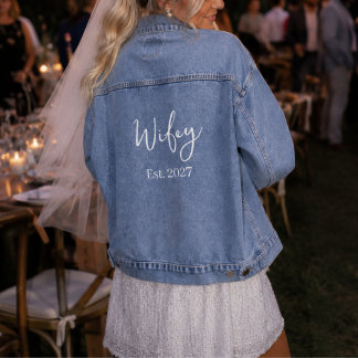 Veste En Jean Date de mariage de ma femme, juste marié