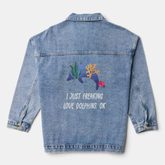 Veste En Jean Dauphin d'amour mignon Je Juste Freaking Da Dolphi