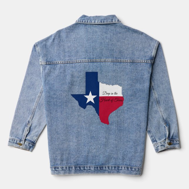 Veste En Jean Deep in the Heart of Texas flag Denim Jacket (Verso)