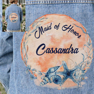 Veste En Jean Demoiselle d'honneur personnalisée Aquarelle Coqui