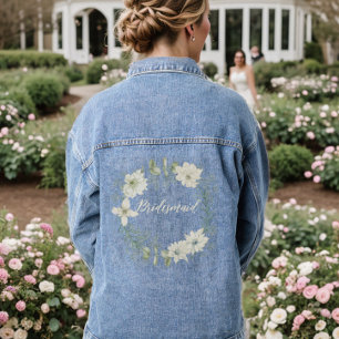 Veste En Jean Demoiselle d'honneur personnalisée avec écriture f