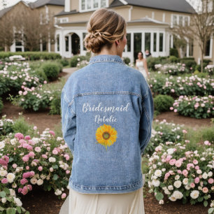 Veste En Jean Demoiselle d'honneur Tournesol Fleur Mariage Enter