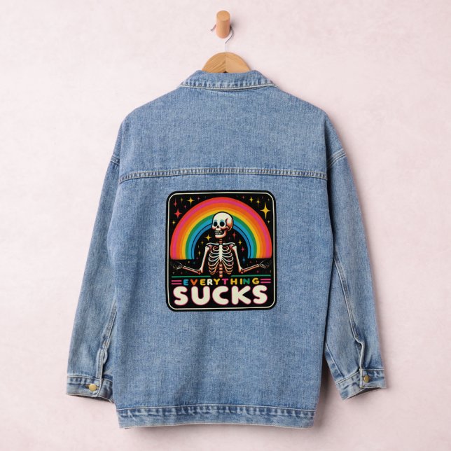 Veste En Jean Denim Jacket, drôle de design, Tout Sucks. (Hangar)