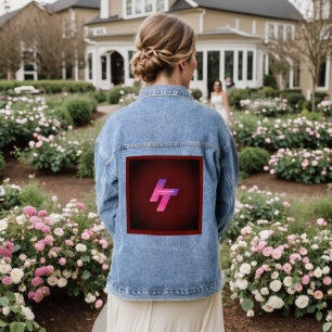 Veste En Jean Denim Jacket mode femme avec art texte unique