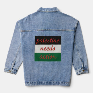 Veste En Jean Denim Jacket Palestine needs Action