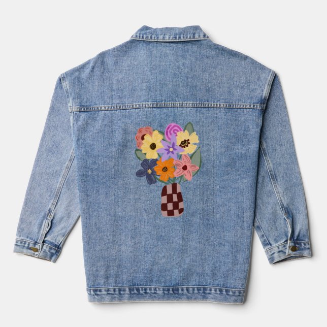 Veste En Jean Denim Jacket with Floral Design (Verso)