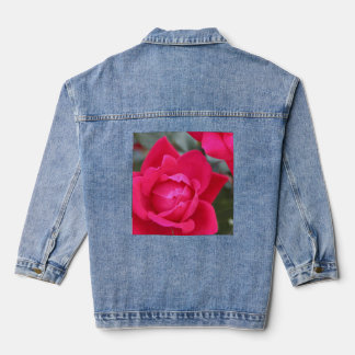 Veste En Jean Denim Jacket WITH ROSE DESIGN