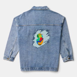 Veste En Jean Denim Manteau avec design à l'arrière