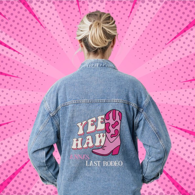 Veste En Jean Dernier Rodeo Bachelorette Cadeaux Yee Haw Cowgirl (Last rodeo Bridal Shower)