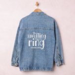 Veste En Jean Dernière Fois Avant Nom De Bague Bachelorette Part<br><div class="desc">Fling Final Avant Le Nom De Bachelorette Fête. Porte en denim décontracté pour la mariée d'équipe. Personnalisez facilement avec un nom.</div>