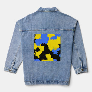 Veste En Jean Design Abstrait Jaune Bleu Noir Motif moderne