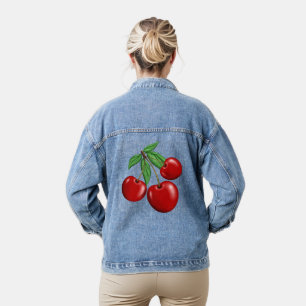Veste En Jean Design graphique Red Cherries