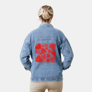 Veste En Jean Design Red Hearts