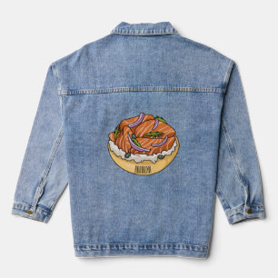Veste En Jean dessin animé de bagel saumon