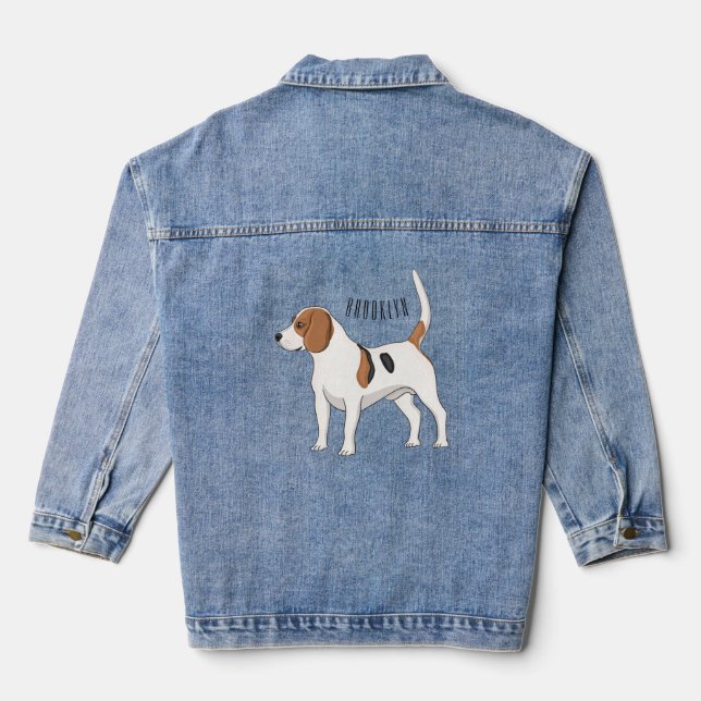 Veste En Jean dessin animé de chien beagle (Verso)