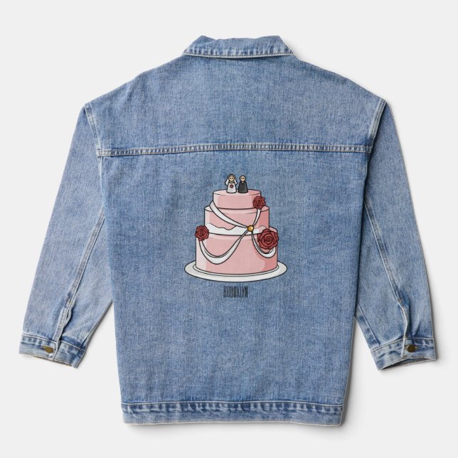 Veste En Jean dessin animé de gâteau mariage (Verso)