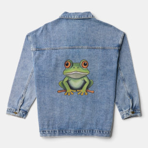 Veste En Jean Dessin de grenouille au crayon de couleur