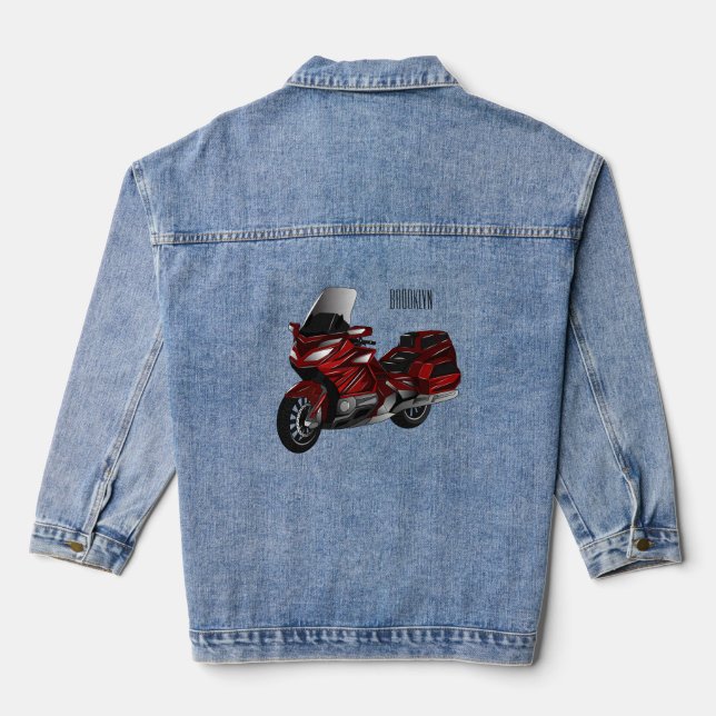 Veste En Jean Dessin de moto de tourisme (Verso)